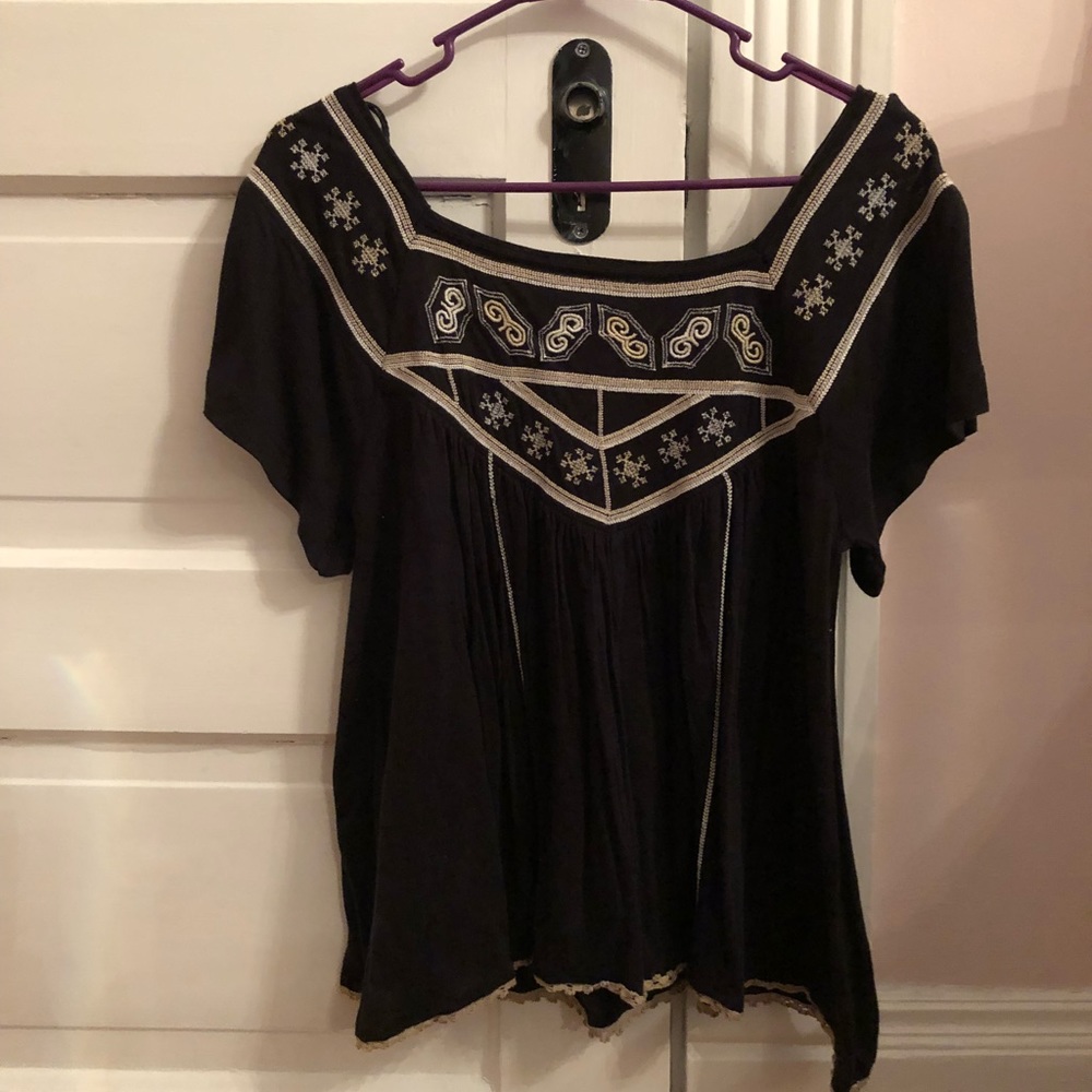 Free People detailed flowy T-shirt